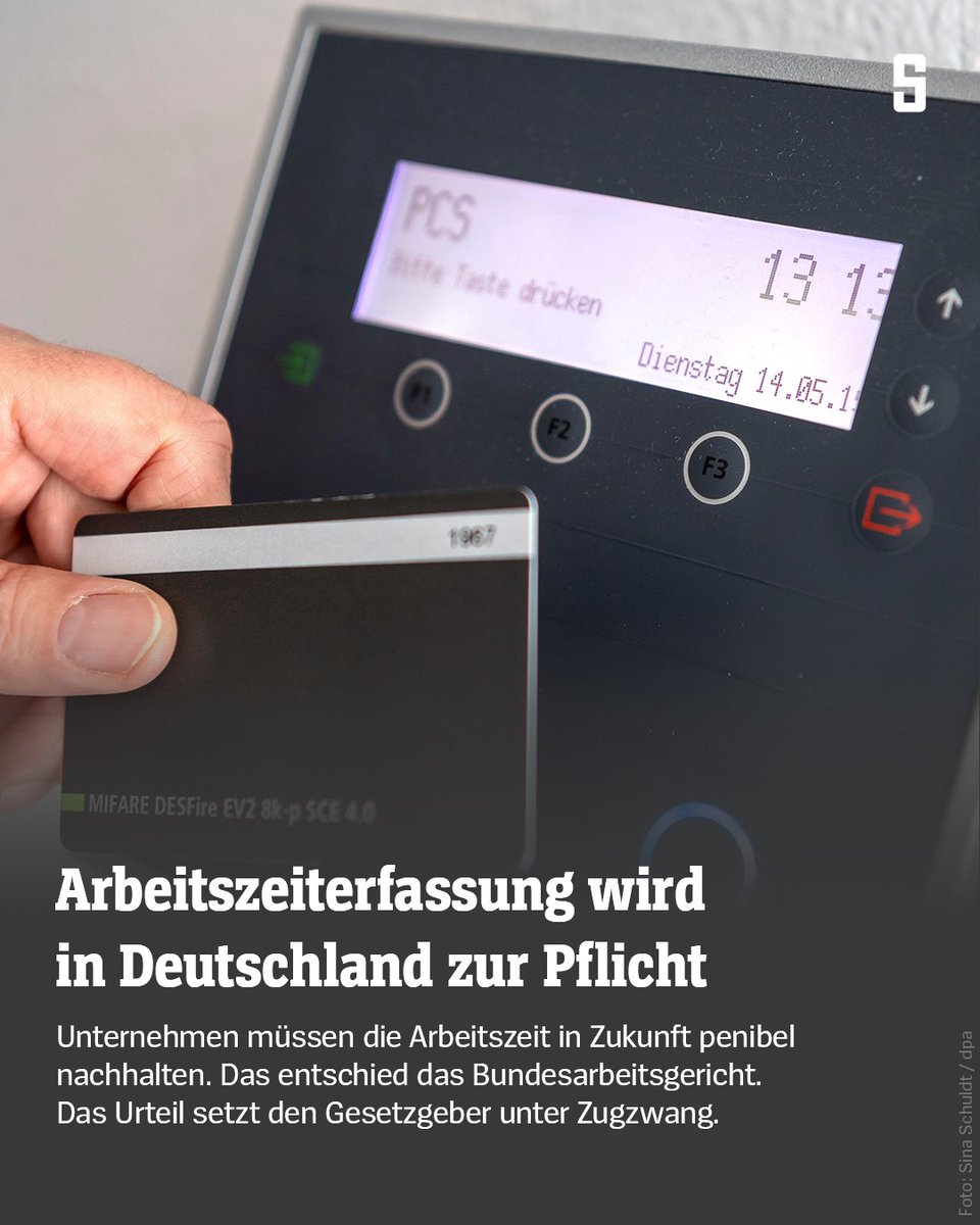 Nun ist es höchstrichterlich entschieden: Nach einem Urteil des Bundesarbeitsgerichts (BAG) besteht in Deutschland eine Pflicht zur #Arbeitszeiterfassung.