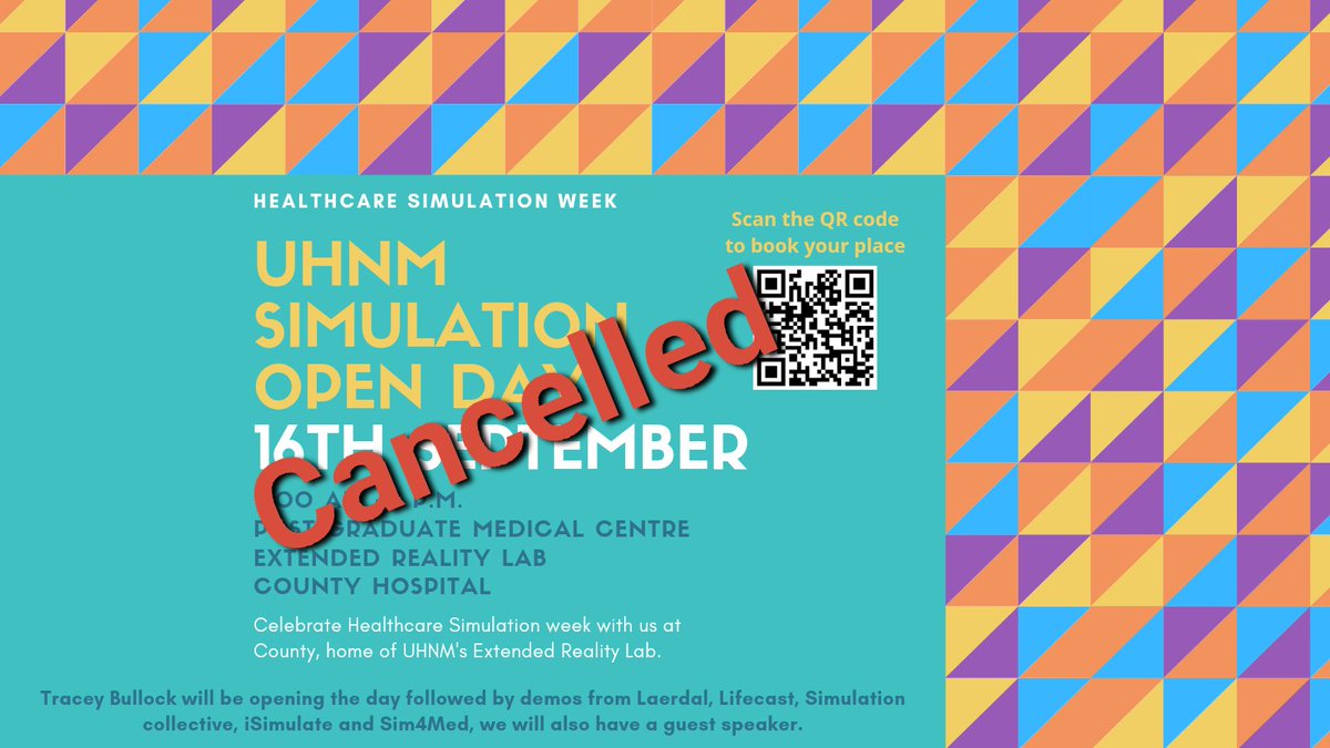 SMART Simulation (@uhnm_sim) on Twitter photo Following the passing of Her Majesty The Queen, <a href="/UHNM_NHS/">UHNM NHS Trust 🏥</a> we join the rest of the nation in expressing our condolences to the Royal Family. All non-essential events have been cancelled until the state funeral. We will be in touch once a new date has been arranged. <a href="/TracyBullock12/">Tracy Bullock</a> Following the passing of Her Majesty The Queen, <a href="/UHNM_NHS/">UHNM NHS Trust 🏥</a> we join the rest of the nation in expressing our condolences to the Royal Family. All non-essential events have been cancelled until the state funeral. We will be in touch once a new date has been arranged. <a href="/TracyBullock12/">Tracy Bullock</a>