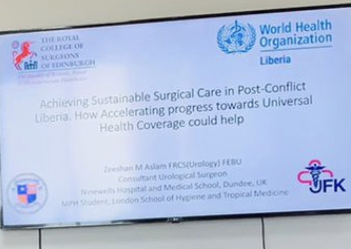 mzaslam77's tweet photo. It’s only getting better. An exciting morning spent at UN headquarters Liberia. Truly honoured to meet and deliver lecture at WHO headquarters On Sustainable Surgical Care and Universal health coverage @ayuncasselliii @RCSEdFRRHH @Watsoninverness https://t.co/XQZHT3OTWD