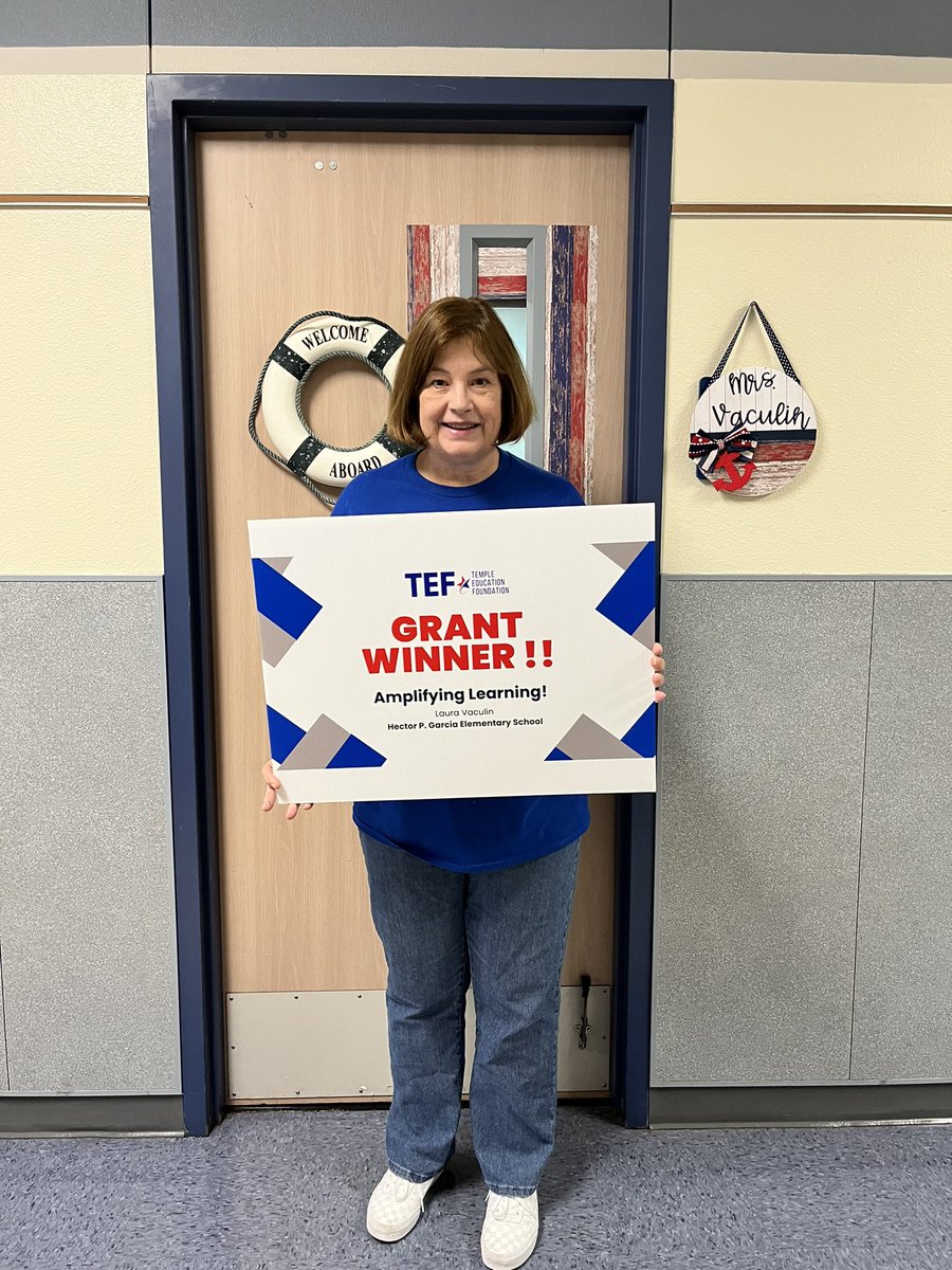 HPGarciaTISD's tweet image. Congratulations to our Literacy Coach Mrs. Vaculin on earning a grant from the Temple Education Foundation for interactive learning experiences for Amplify reading program. #ChartingOurCourse @TempleISD