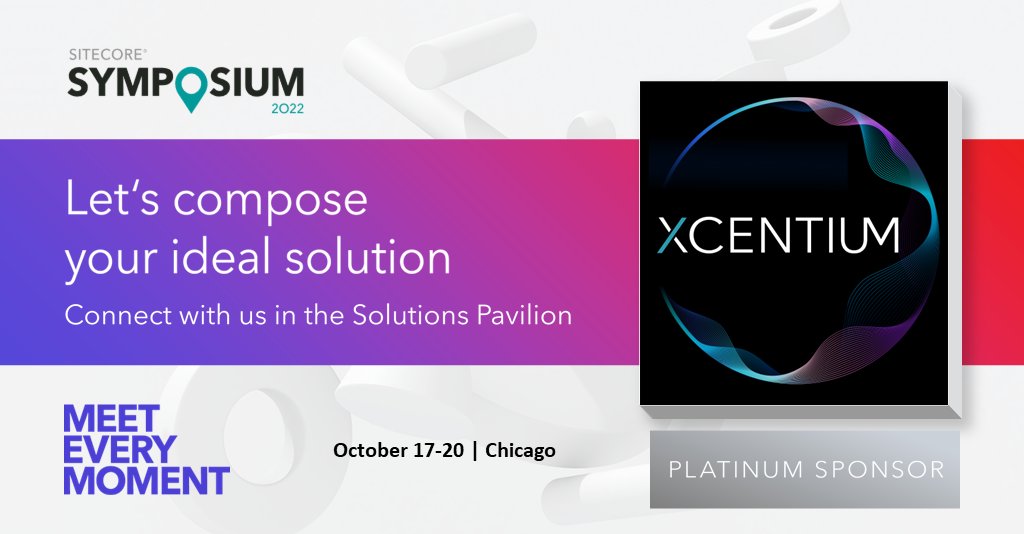 As a Platinum Sponsor, <a href="/XCentium/">XCentium</a> will join <a href="/Sitecore/">Sitecore</a> colleagues for various sessions and customer showcases at #SitecoreSym. Register today hubs.ly/Q01lGglW0