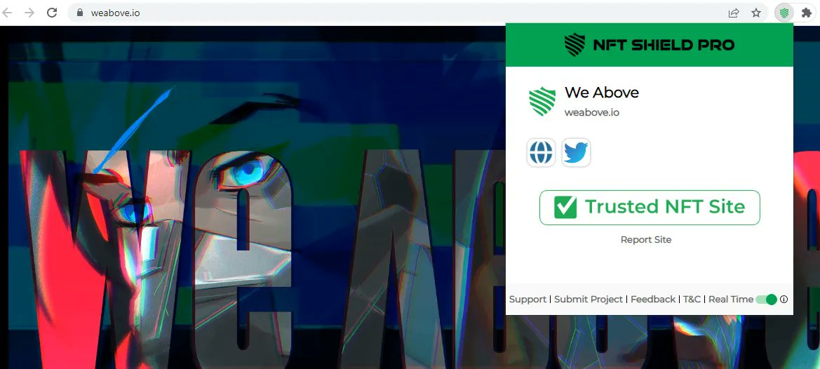 nftshieldpro's tweet photo. We have great news for you @weaboveofficial community!
We checked your project and added it to our NFT Shield Pro whitelist.
Download our Free NFT Shield Pro extension to verify NFT collections. 
#NFT #weabove #digitalart #cryptoart #nfts
#nftcommunity #nftshieldpro https://t.co/hFXOYAGbS5