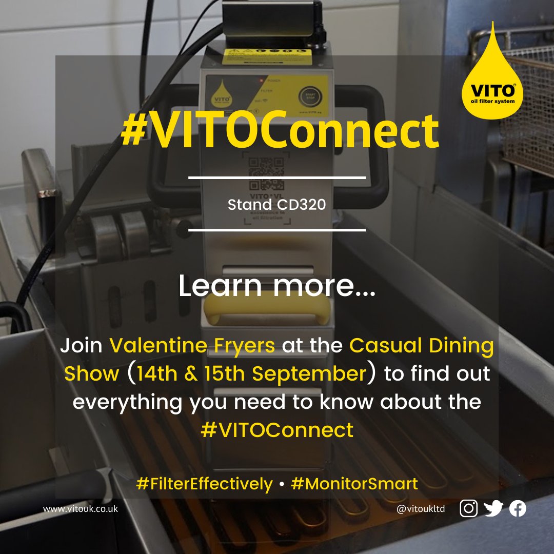 VitoUK's tweet image. Visiting the Casual Dining Show tomorrow? Alongside co-located Lunch! and Commercial Kitchen, you can find out everything you need to know about the brand-new VITO VL and #VITOConnect. Say hi to Valentine Fryers at Stand CD320. #FilterEffectively #MonitorSmart #VITOVL