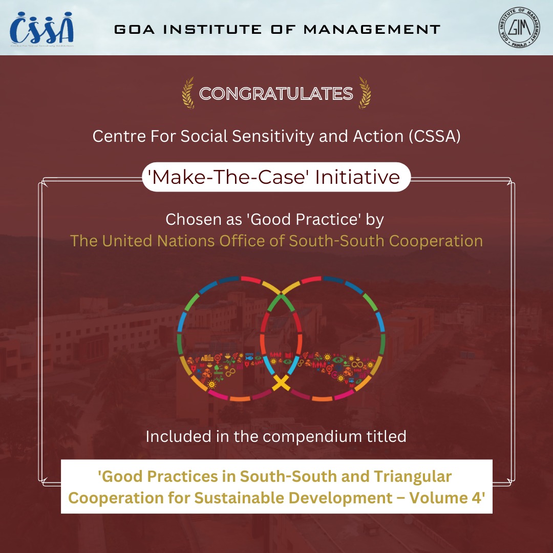 Goa Institute of Management (@gim_sanquelim) on Twitter photo It is a matter of great pride and honour for us to announce that <a href="/cssagim/">CSSAGIM</a> at GIM’s 'Make-The-Case' initiative in collaboration with CAPP, <a href="/OceanRecov/">Ocean Recovery</a>, and Indian Plastics Institute has been chosen as good practice by the <a href="/UN/">United Nations</a> Office of South-South Cooperation.
#GIM It is a matter of great pride and honour for us to announce that <a href="/cssagim/">CSSAGIM</a> at GIM’s 'Make-The-Case' initiative in collaboration with CAPP, <a href="/OceanRecov/">Ocean Recovery</a>, and Indian Plastics Institute has been chosen as good practice by the <a href="/UN/">United Nations</a> Office of South-South Cooperation.
#GIM