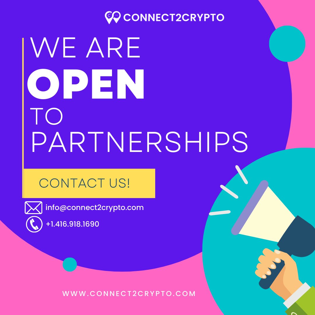 CONNECT2CRYPTO_'s tweet photo. 📢 We are OPEN for Business!

😍This partnership is for:
✅New token looking to build the community
✅Established projects
✅Digital Crypto Exchanges
✅NFT Artists
✅Angel investors
✅VC firms
✅Advertising companies

#nft #metaverse #crypto #cryptonews #blockchain #investing https://t.co/DtOmI0Okxp