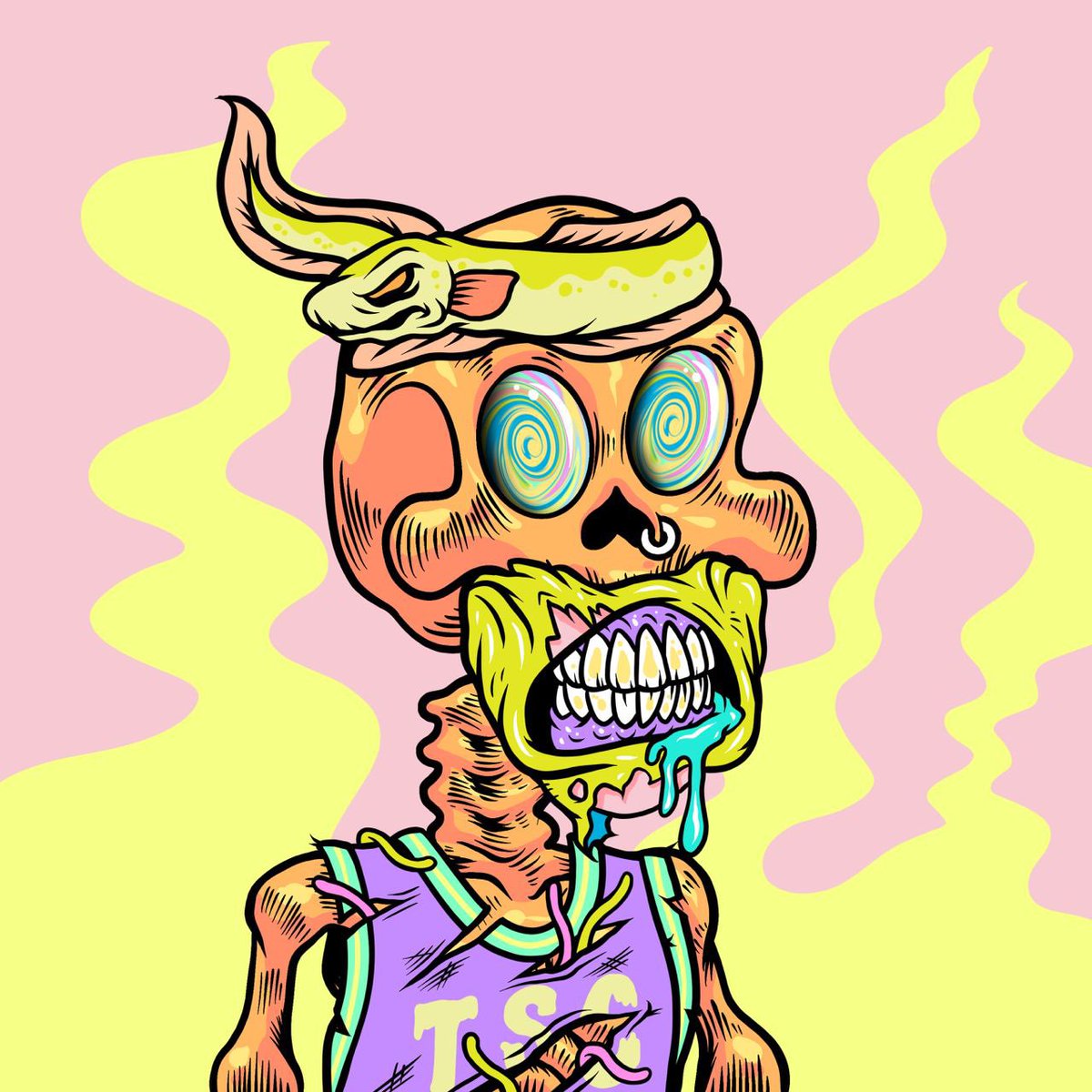 JoeBankss's tweet photo. Another one.. 

Toxic - PreToxic … 

I always nicknamed this one ‘Steph’ . Coz the BasketBall shirt made me think of @StephenCurry30 

I present to you… PreToxic @StephenCurry30 

@ToxicSkullsClub 

#NFTCommunity https://t.co/G2aQPnqbVg