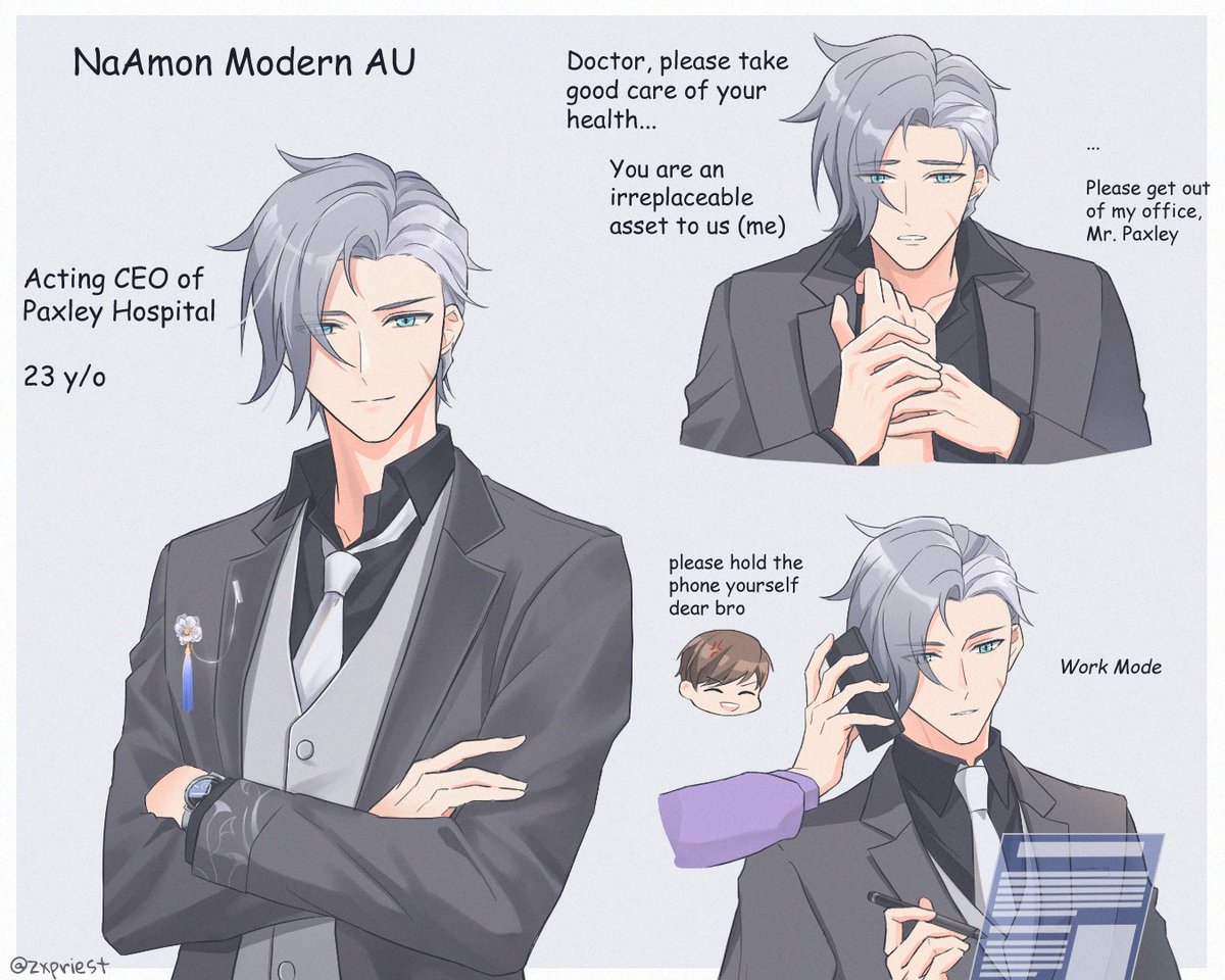 fling_posse11's tweet photo. NaAmon Modern AU
Aamon just comes and goes to Natan's office whenever he likes since he technically owns the hospital (and he actually got rewarded for it, that mf-)
#aamonmlbb #natanmlbb #AamonxNatan #NaAmon https://t.co/BrMYJQ3eId