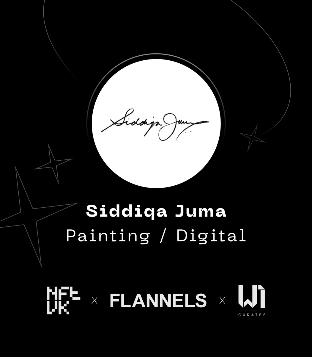 WeAreNFTUK's tweet photo. @siddiqajuma is a multi-award-winning contemporary Islamic artist. Siddiqa believes the purpose of her art is to unite people - regardless of creed or colour. In 2022, Siddiqa was awarded the first ever NFT Art Award Presented by World Art Dubai 🔲 https://t.co/iiDcJlkRHZ