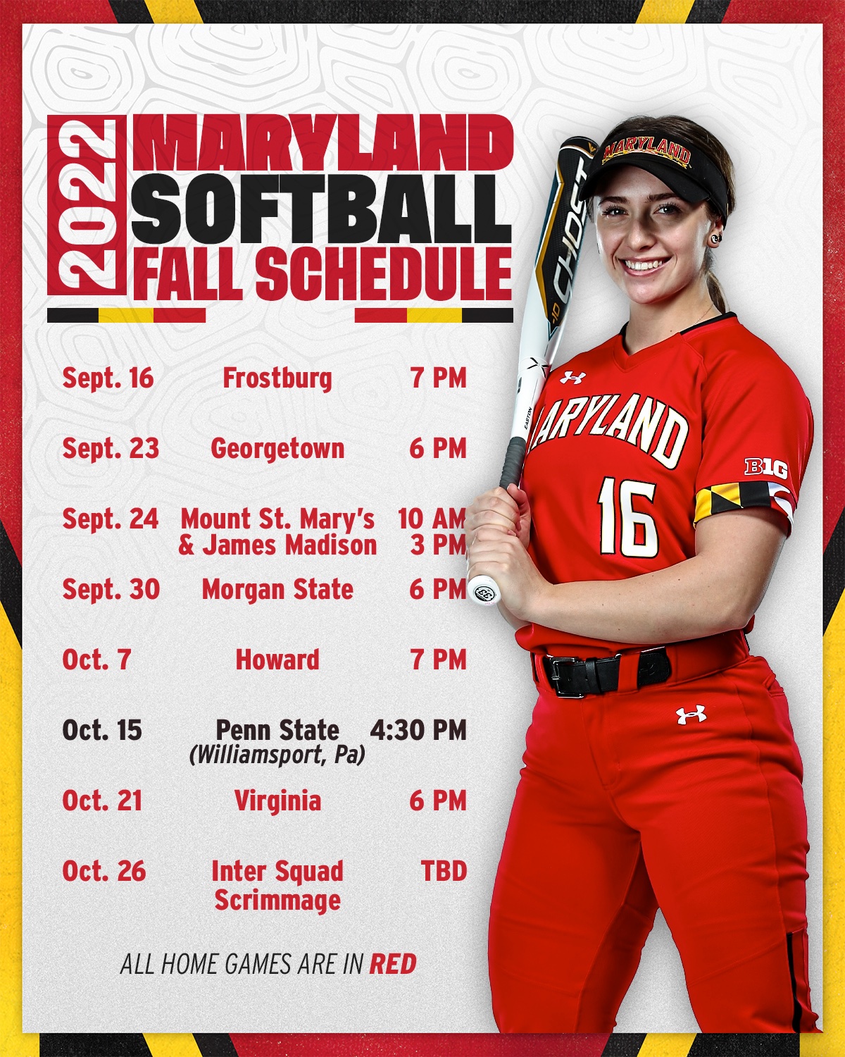 Maryland Softball on Twitter "Our 2022 Fall Schedule is here 🤩 https