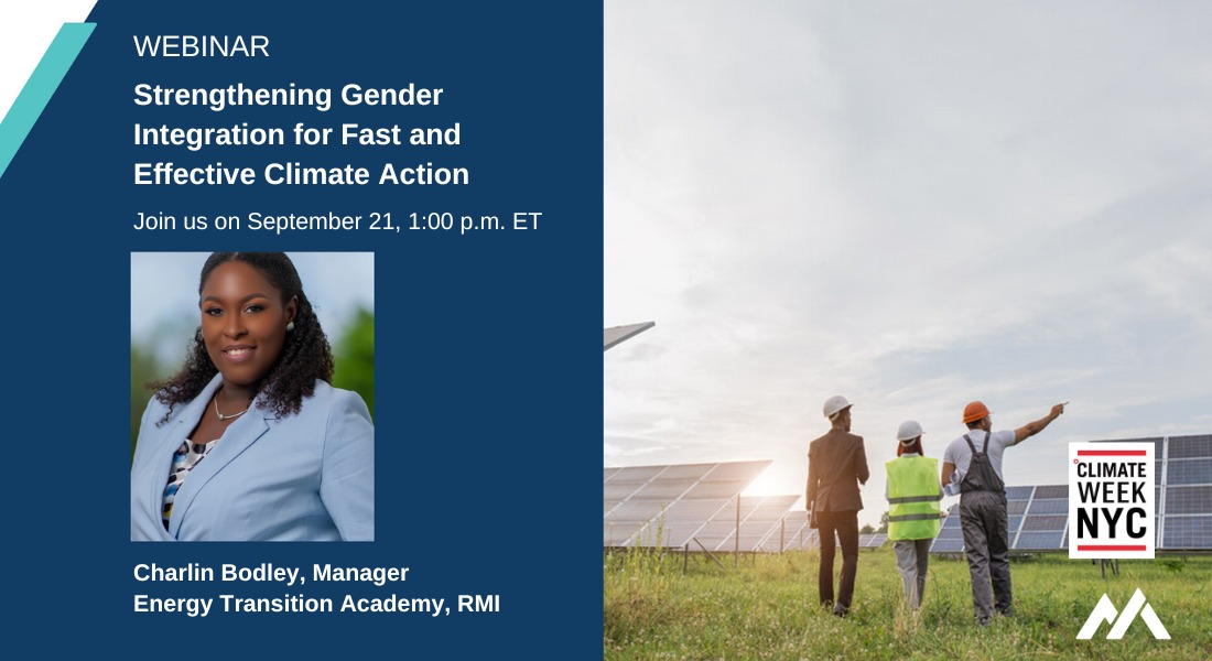 I'm speaking at #ClimateWeekNYC! 
Join me to discuss how gender balanced leadership leads to more innovative climate solutions for the #EnergyTransition
🗓 September 21  
⏱️ 1:00 p.m. ET 
#WIREWomen #GenderEquality 

Register 👉🏾 bit.ly/3Bcb7Pf