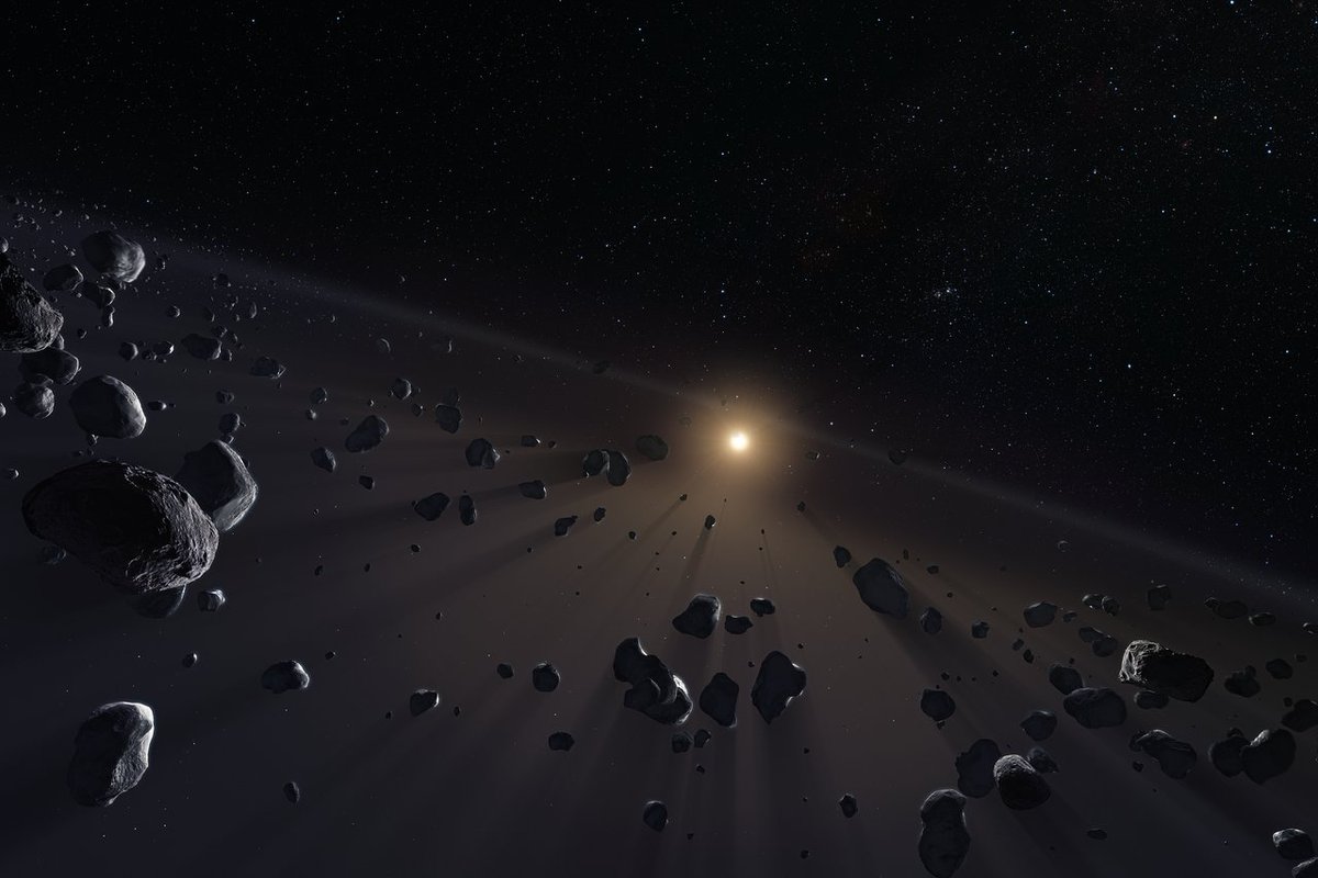ESO's tweet photo. 1/ #ESO60Years What discoveries do we expect to enable in the next decades? 

Time for our second expected discovery. This time we have a bunch of discoveries right here close to us.
2⃣ Reveal the history of planets, moons, ​asteroids &amp; comets in the Solar System​ (illustration) https://t.co/AAP67TKkz1