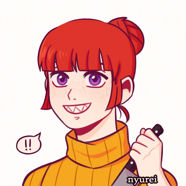 aoife o'daly (she/they/it), the second member of the necromancy school idol ocs.she's an easily-excited halloween nut who tried and failed to start an idol duo with childhood friend delphine the year prior.she's long been fascinated by the morbid... more on that later. 