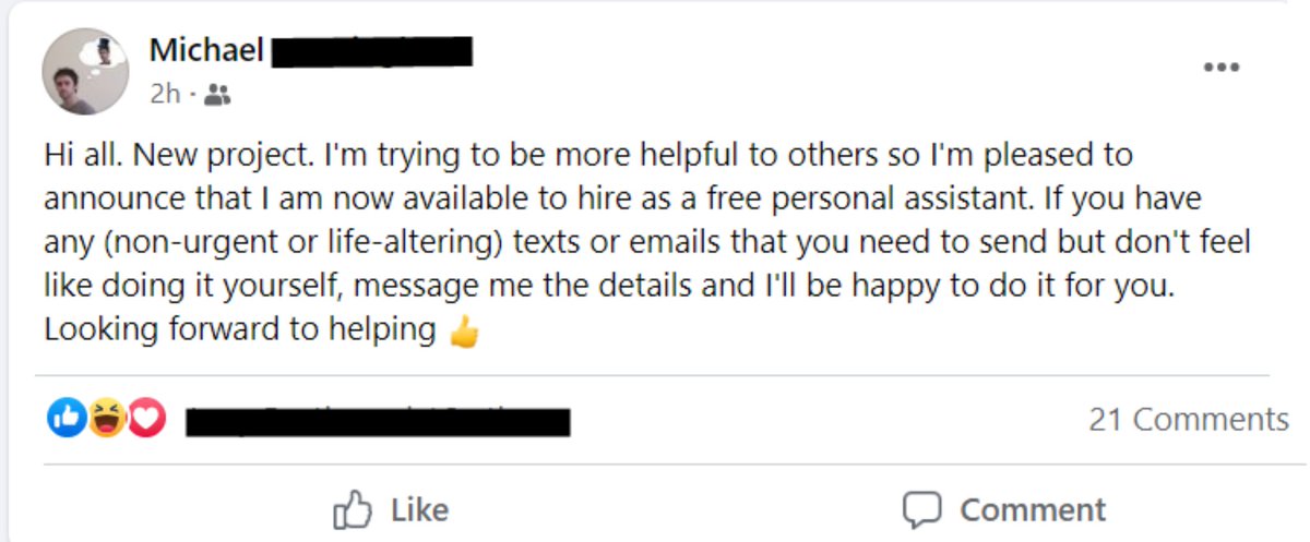 Michael1979's tweet photo. Day 6 of being Everyone's Personal Assistant and today I tried to bring two people together but unfortunately there were insurmountable obstacles :( https://t.co/CICnOdWqu6
