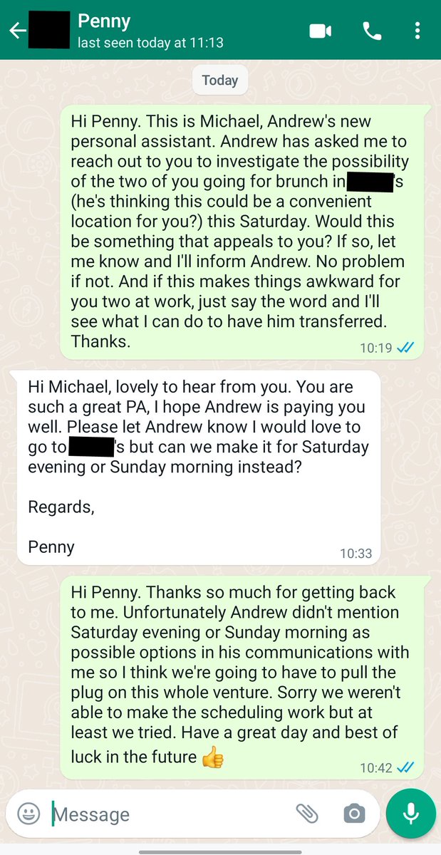 Michael1979's tweet photo. Day 6 of being Everyone's Personal Assistant and today I tried to bring two people together but unfortunately there were insurmountable obstacles :( https://t.co/CICnOdWqu6