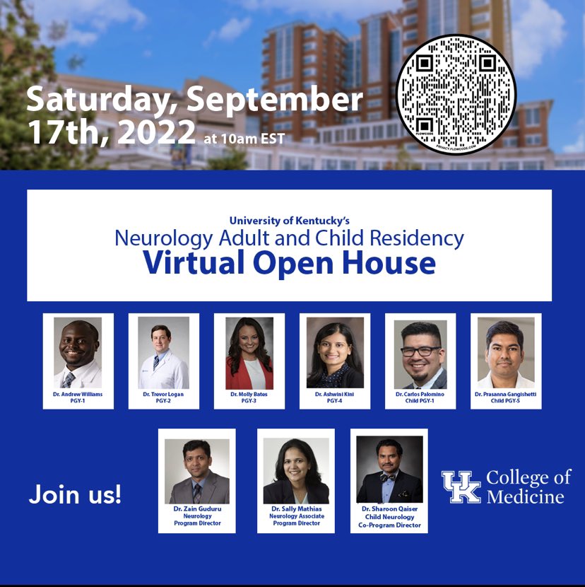 UKentucky Neurology Residency (@neurouky) on Twitter photo 📣 Please join us for a virtual open house to discuss about <a href="/UKYneuroscience/">UK Neuroscience</a> adult & child neurology programs. Interact with residents & PD’s! Sept 17 @ 10 am!
docs.google.com/forms/d/e/1FAI…
Please fill out the form for the zoom link!
@NMatch2023 #Match2023 <a href="/MatchNeuro/">MatchNeuroWebinars</a> #MedTwitter 📣 Please join us for a virtual open house to discuss about <a href="/UKYneuroscience/">UK Neuroscience</a> adult & child neurology programs. Interact with residents & PD’s! Sept 17 @ 10 am!
docs.google.com/forms/d/e/1FAI…
Please fill out the form for the zoom link!
@NMatch2023 #Match2023 <a href="/MatchNeuro/">MatchNeuroWebinars</a> #MedTwitter