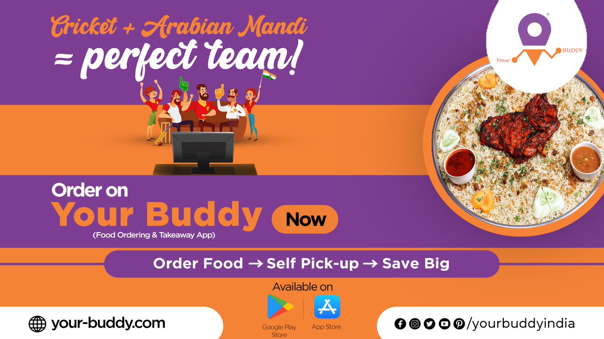 yourbuddyindia's tweet photo. Order Now from Your Buddy App and pick it up whenever you want.
Enjoy Cricket. Don't waste time waiting for takeaway. .
Download Your Buddy App Now : https://t.co/AslQu0Ff7P
#yourbuddy #foodfirst #yourbuddy #hyderabadfoodlover #hyderabadifood #orderingfoodapp #orderingfood https://t.co/zcmTmY71rq