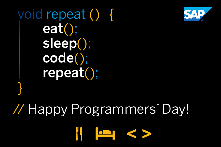 Eursap's tweet image. Happy Programmers&apos; Day!
@ your favourite SAP Developer to show your appreciation ❤️
#sapdeveloper #sapabap #sapabapdeveloper #abap #abaponhana #hybrisdeveloper #ui5 #ui5fiori #programming #programmers #java #javascript #abapdeveloper #ProgrammersDay