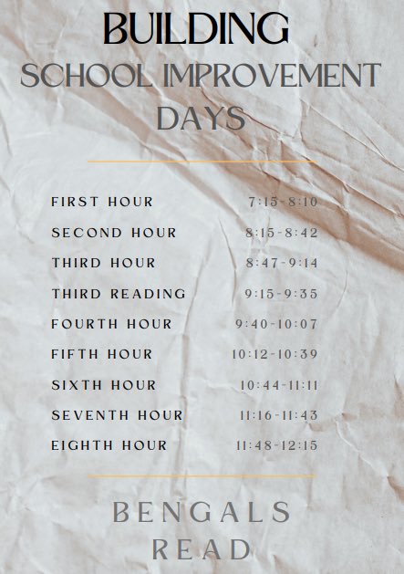 ExperienceOFHS's tweet photo. Hey Bengals, #gotbook? On #SIPday this week, you will need it because there is a new schedule where you will read a book during the class called 3rd Reading. We suggest you read your #BengalsRead book! #TheBengalWay @Oakforesthslib1 https://t.co/qI8mv9ncCM