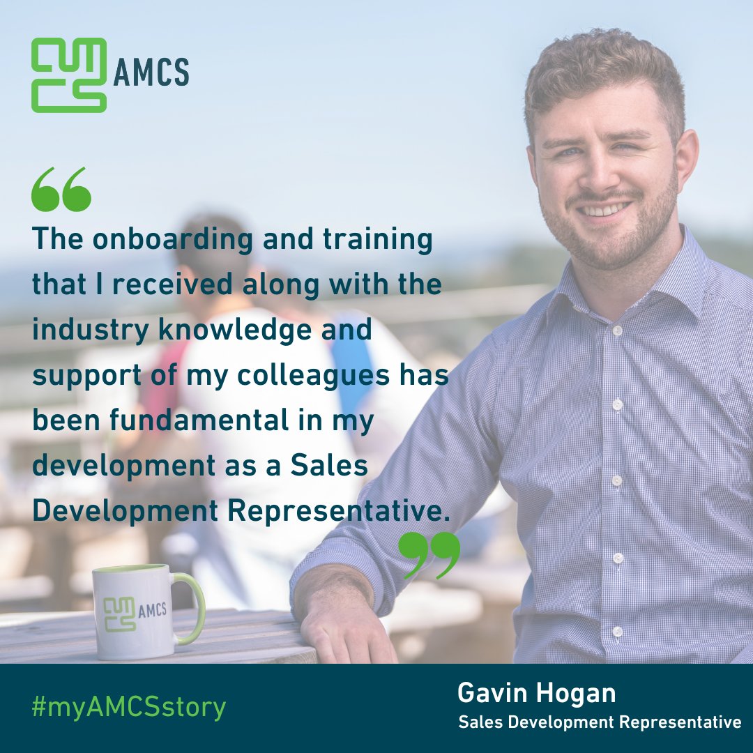 Gavin joined AMCS as a Graduate in 2021. Since then he has gone from strength to strength, becoming an integral part of our Sales team.

Want to work in an environment where you are fully supported and have a clear path for your progression?

Apply now: lnkd.in/ebyqNUf7