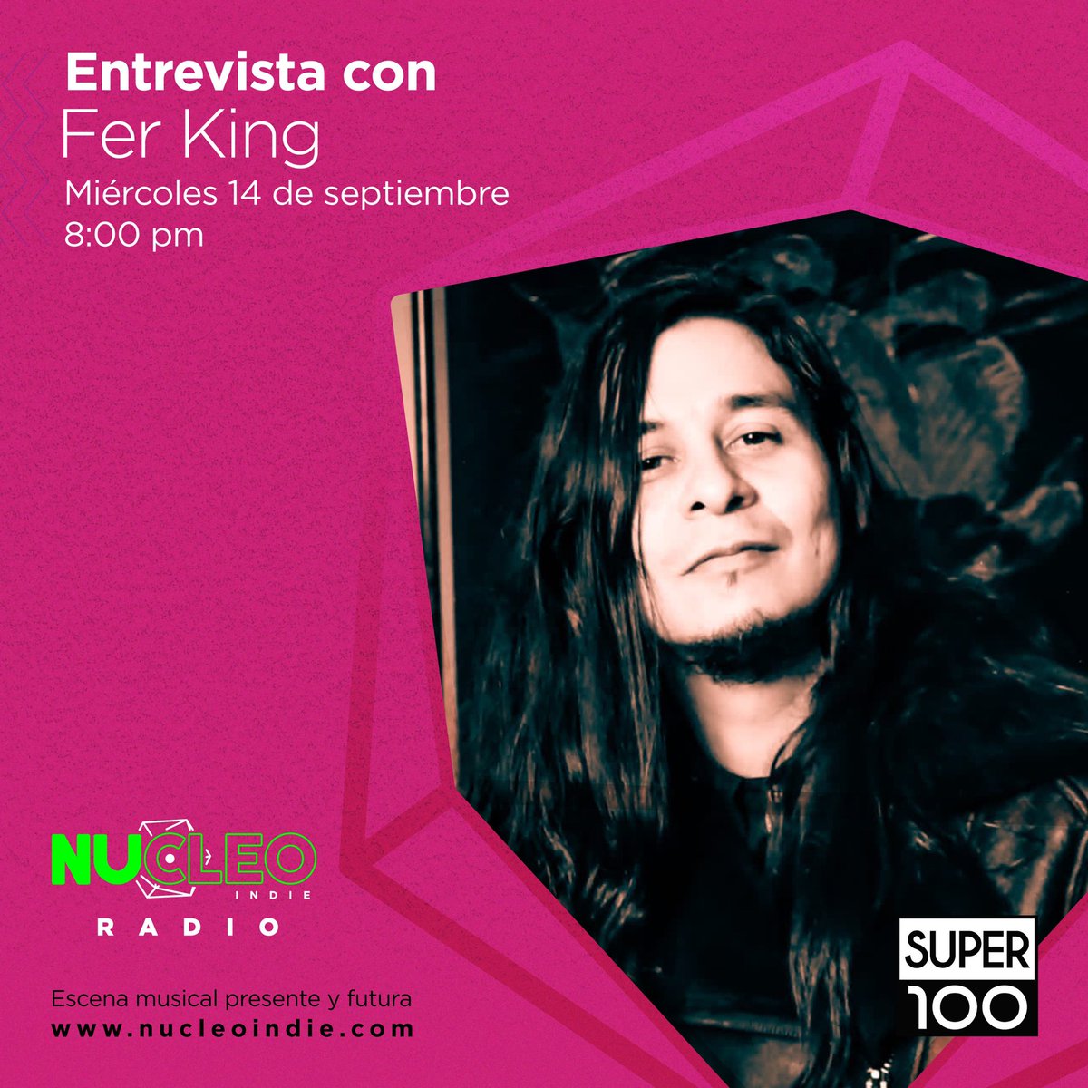 #NucleoIndieRadio te presenta una charla con Fer King de <a href="/fkylbdb/">Fer King y la Banda del Bosque</a> sobre realidad de la música nacional, políticas culturales y la autogestión 🇭🇳 con la mejor selección de música catracha. Sintonízanos este y todos los miércoles a partir de las 8:00 PM, por <a href="/Super100hn/">Super 100</a>
