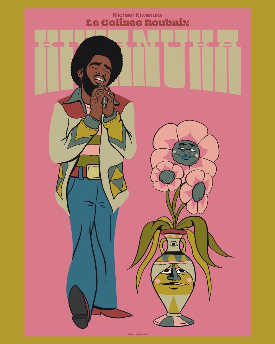 Michael Kiwanuka (@michaelkiwanuka) on Twitter photo Limited Edition Poster for tonight at <a href="/coliseeroubaix/">Colisée Roubaix</a> by the legendary <a href="/Stevie_Gee_/">Stevie Gee</a> available on the Merch Stand. Limited Edition Poster for tonight at <a href="/coliseeroubaix/">Colisée Roubaix</a> by the legendary <a href="/Stevie_Gee_/">Stevie Gee</a> available on the Merch Stand.
