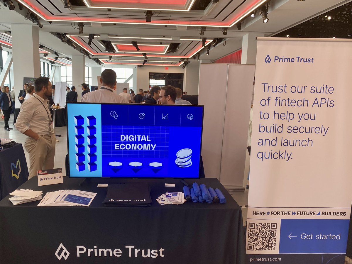 PrimeTrustCo's tweet photo. We’re live at #DASNYC! 👋 Stop by our booth to meet our team and learn about our innovative financial infrastructure APIs! #BuildWithPrimeTrust https://t.co/1fNNTRLEEv