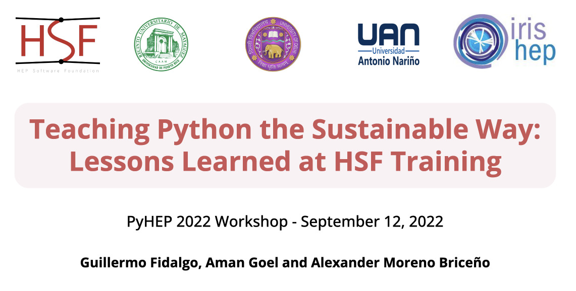 HSFTraining's tweet image. We had a great time presenting at #PyHEP2022 where we talked about our goals, methodology, curriculum as well as how to become a part of our efforts!

We invite you to join us in building a better future for HEP! Find out more about the talk here: indico.cern.ch/event/1150631/…