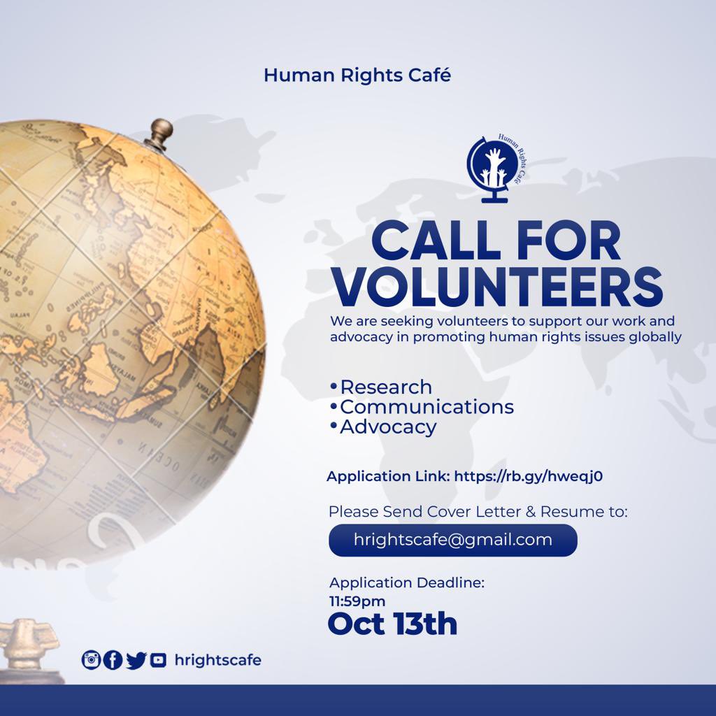 Call for applications for volunteers interested in Human Rights Advocacy. Applications are welcome from Undergraduates, Graduates, Corp members and Practicing Lawyers. Please see flier for details.