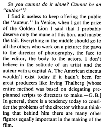 "I find it useless to keep offering the public the 'auteur'" -- Jean-Luc Godard