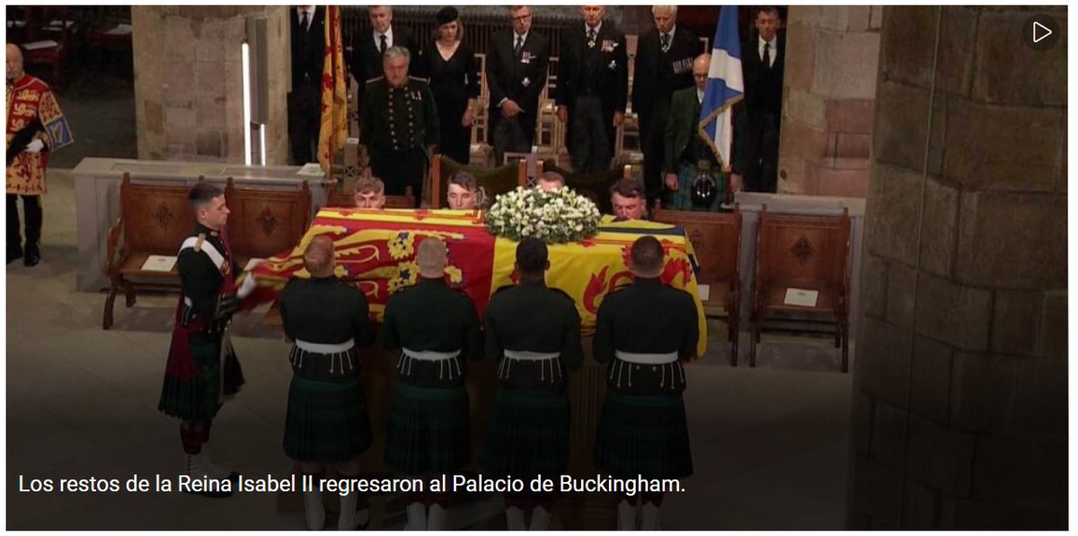 LorenaGuGa's tweet photo. @VentaneandoUno @ChapoyPati El programa del 12 Sep dice erroneamente que el cofin de la Reina llega a Buckingham Palace. Era la procession a St Giles Cathedral en Edimburgo. Apenas hoy llega a Londres para manana 14:22 empezar la procesion del Buckingham Palace a Westminster Hall https://t.co/ixuxvzoas1