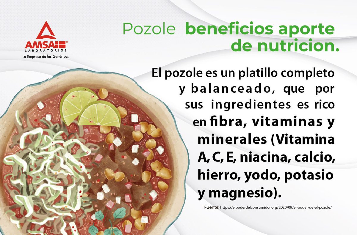 El pozole y sus nutrientes.
 #AMSALaboratorios #LaEmpresaDeLosGenéricos