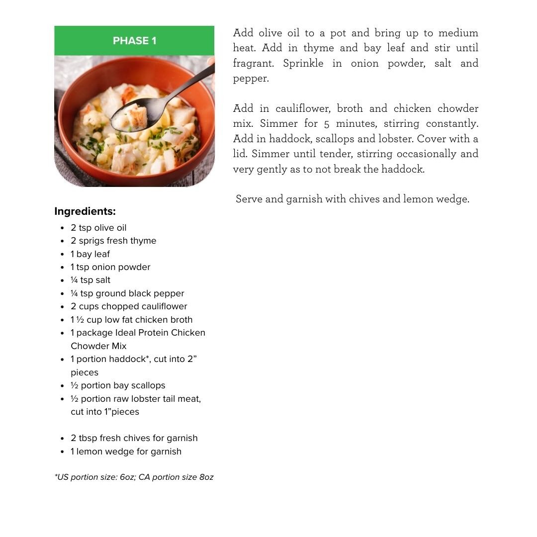 IdealHealthLLC's tweet photo. Lobster? ✅ Clam? ✅ Fresh fish? ✅ If that sounds good, then this refreshing but hearty seafood chowder dish is for you. It’s easy to make and perfect for any occasion. #IPWeightLossScience #IdealProtein #PoweringLifePossible #WeightlossMotivation #HealthyLiving https://t.co/F9nCWv6JiY