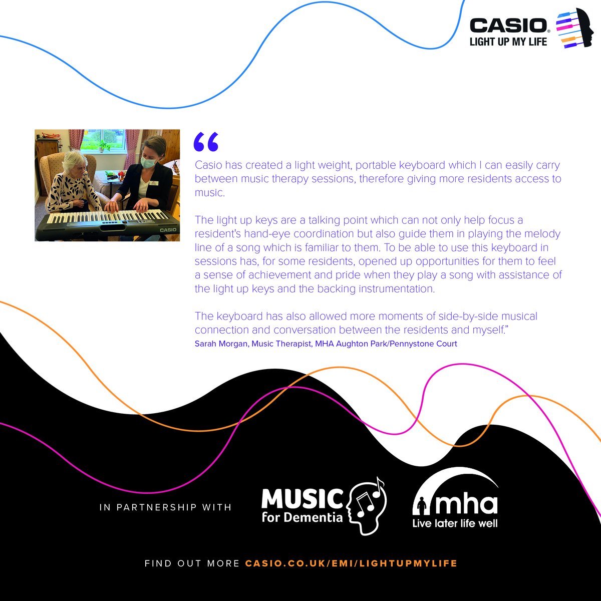 yourMHA's tweet photo. We'd like to a big thank you & acknowledge our music therapists and care home colleagues who took part in the exciting 'Light Up My Life' study with @CasioMusicUK & @musicfordementiauk 🎹
What to know more? Visit https://t.co/ju98vlmjGz #LUML #Dementia https://t.co/MD75UfWOV0