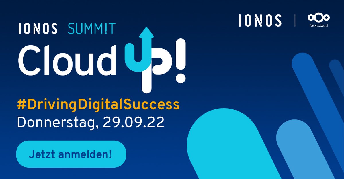Nextclouders's tweet photo. Nextcloud ist stolzer Partner und Sponsor der @ionos_com Cloud Up!, die am 29. September in Karlsruhe stattfindet.
Sie können sich für diese Veranstaltung über den unten stehenden Link anmelden.
https://t.co/zhPPlK7un1
#ionos #nextcloud #drivingdigitalsuccess https://t.co/InV4hJy5Od