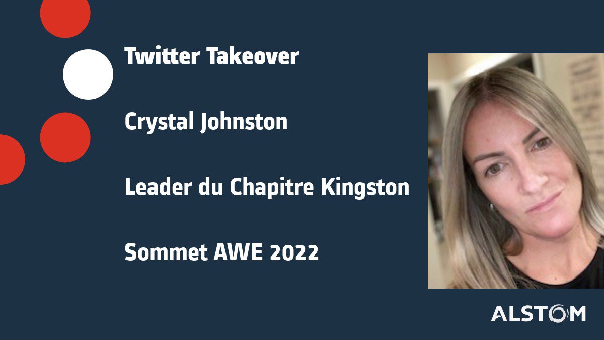 AlstomCanada's tweet photo. Je suis Crystal Johnston de notre site à Kingston en Ontario. Je vais reprendre le compte Twitter aujourd’hui alors que je participe à notre sommet annuel Alstom Women of Excellence à Toronto ! Je suis très excité à propos de l'événement d'aujourd'hui! #AWESummit #TeamAlstom #AWE https://t.co/iORSDnwMQ8