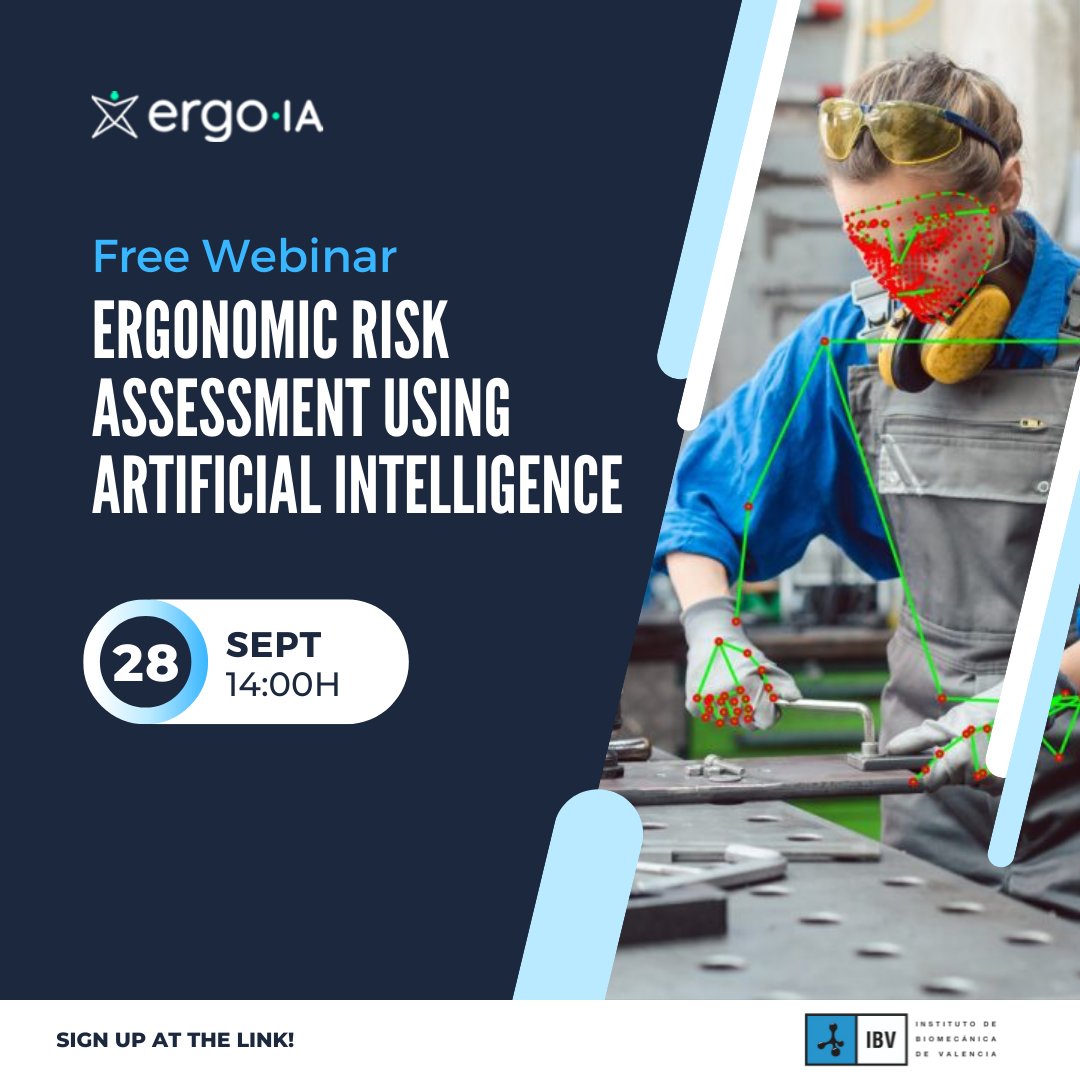 ibv_org's tweet photo. Learn more about our innovative system for the analysis of movements and the evaluation of ergonomic risks using #ArtificialIntelligence 👉🏻 #ergoIA, in this #freewebinar.
📅 09/28
🕑 02:00 p.m.
Find out and sign up if you are interested ✍️ https://t.co/amQydT81IJ https://t.co/n7h6Y3S3ml