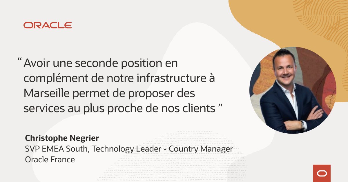 🎥 Découvrez l'interview de @cnegrier !

Qu'implique l'ouverture de notre 2e #datacenter en France ? 
#Cloud #Tech 
social.ora.cl/6015MuVx3