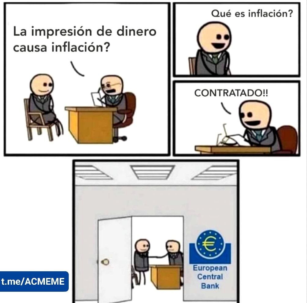 zcointv's tweet photo. Esto que pasaron por Telegram resume muy bien nuestra situación actual🤣 (ojo a los datos de inflación de la UE el viernes)... https://t.co/HH2GfVSUdW
