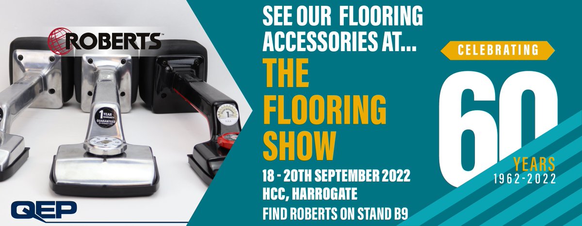 It’s September already so keep your diaries free for The Flooring Show! 
Come and see us on stand B9 where we’ll be showcasing our Roberts tools range.  We can't wait to see you! 
The Flooring Show runs across 3 days from 18th – 20th September so remember to register!