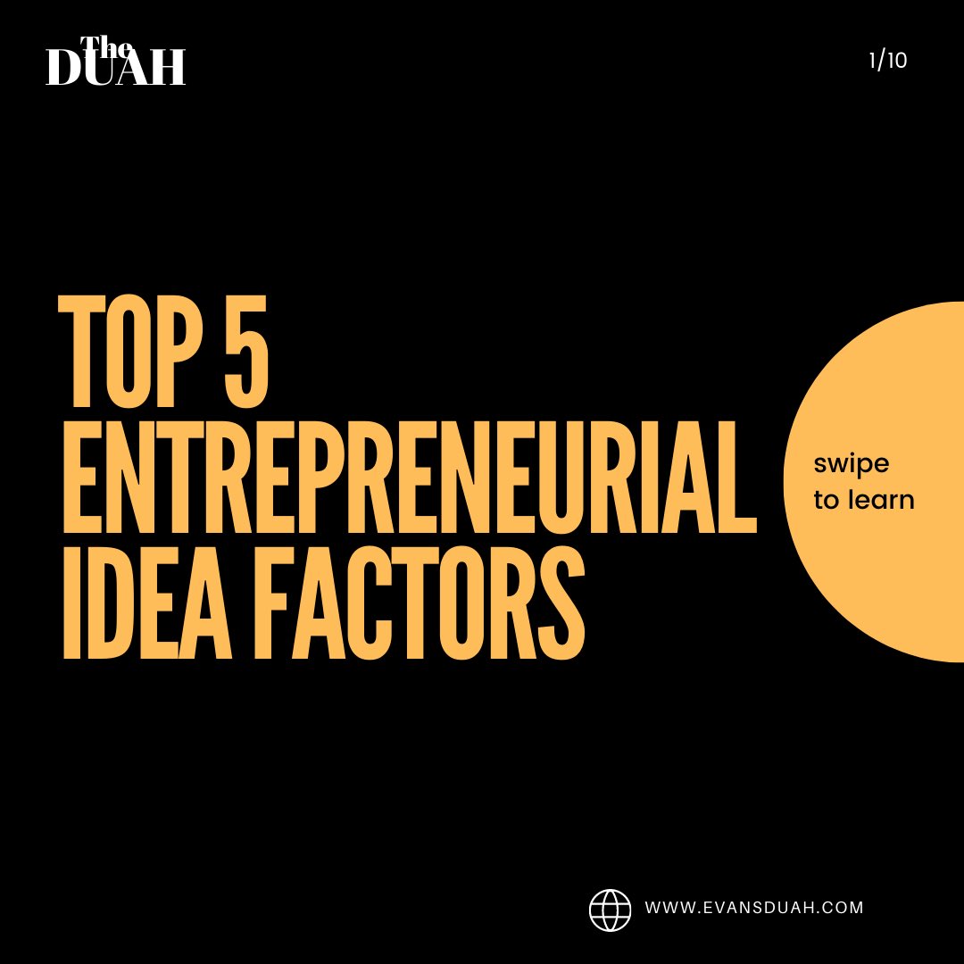 EvansDuah's tweet photo. 1/3
What are the key factors that you have to consider for your entrepreneurial ideas?
#Entrepreneurship #Innovation #Business #Finance #Funding #Entrepreneur #Ideas #IdeasGeneration #Market #Viability #Sustainability #Problem #Target #Customers #Value #Opportunity #Feasibility https://t.co/3IiJOhJ31r