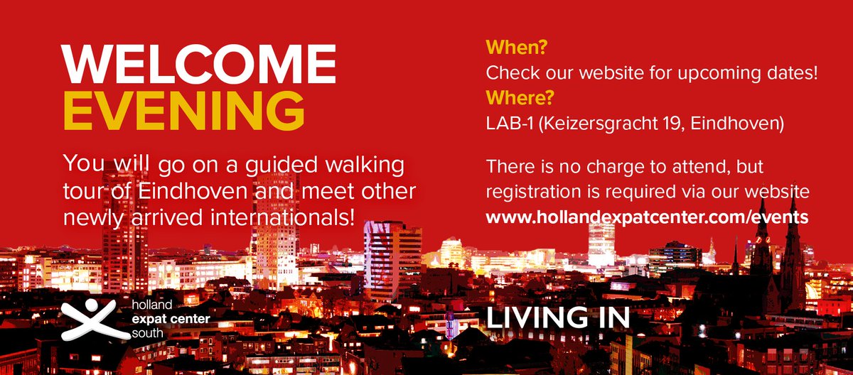 Internationals new to the Eindhoven region are invited to  join our Welcome Evening! Go on a guided walking tour of Eindhoven's city centre and meet other newly arrived internationals! No charge to attend. Register via hollandexpatcenter.com/en/events/welc…
#Eindhoven