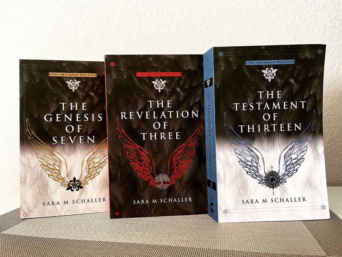 saramschaller's tweet photo. It’s release day!
THE TESTAMENT OF THIRTEEN is now available to the world!
I hope you all enjoy it as much as I do 🖤🤍💙
#TheEmpyreanTrilogy #TTO13 #TheTestamentofThirteen #TRO3 #TheRevelationofThree #TGO7 #TheGenesisofSeven #WingsUp #teamblessed #teamfallen #indieauthor https://t.co/AuQeFw0cit