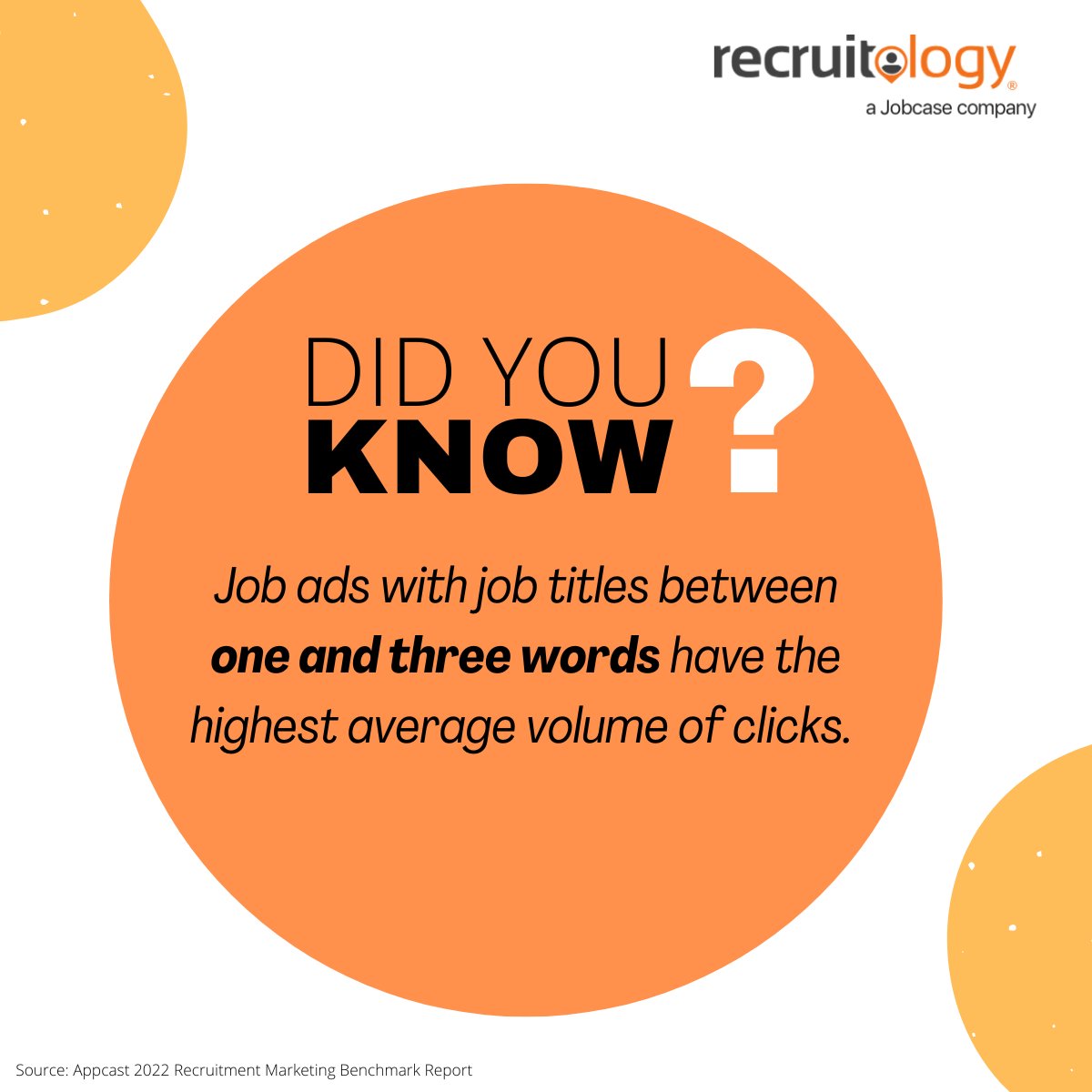 Are your job ad titles optimized for the most clicks? 

 Contact Recruitology today to discuss options that'll help YOU recruit like a champion  🏆 recruitology.com
#SmartSoftware #Recruitology #recruitingtechnology #ArtificialIntelligence