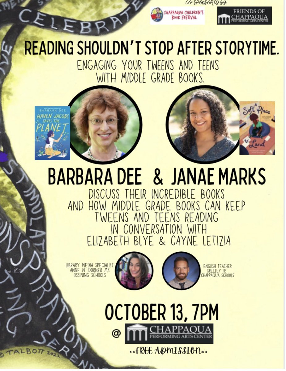 New programming as a lead-up to #CCBF2022.  Join @Barbaradee2 @JanaeMarksBooks @MsBlyereads and @CayneLetizia on this fun and important topic. #MGReads All are welcome!  Free.