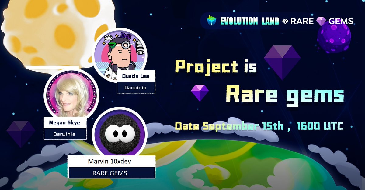 Join us in 2hr with @imcryptohustler , @thetokenblonde_
and @cryptosoots from @RareGems_io for our AMA on Discord. We will explorer how Marvin got started, what he thinks about the space and the future of #Raregems !!
#NFT #EvolutionLand
https://t.co/QZMD2r75MZ https://t.co/tVAmgMOPoP