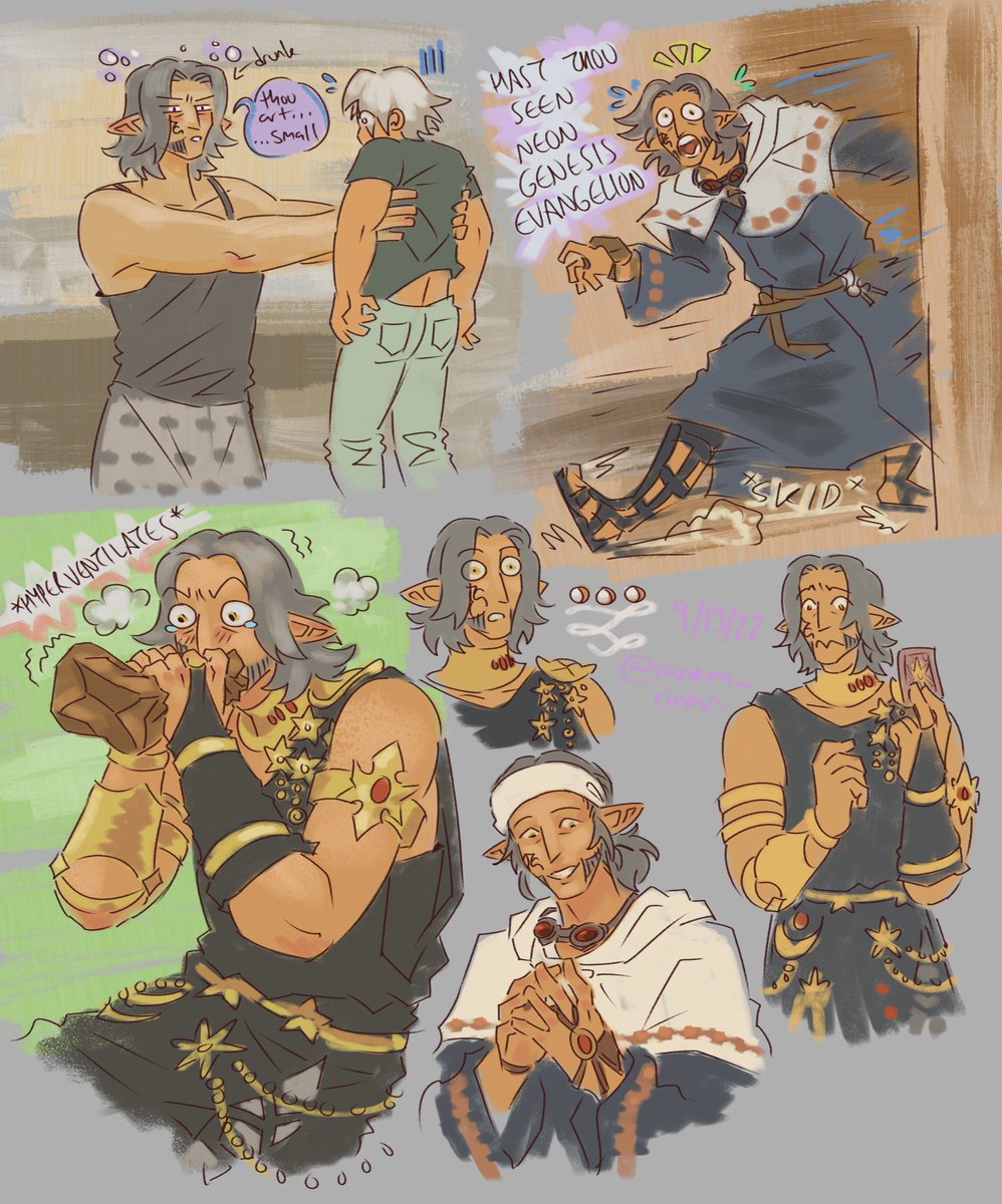 ranemi_rinan's tweet image. sometimes you cant sleep and its 4 am and you gotta doodle your blorbo #ffxivart #urianger