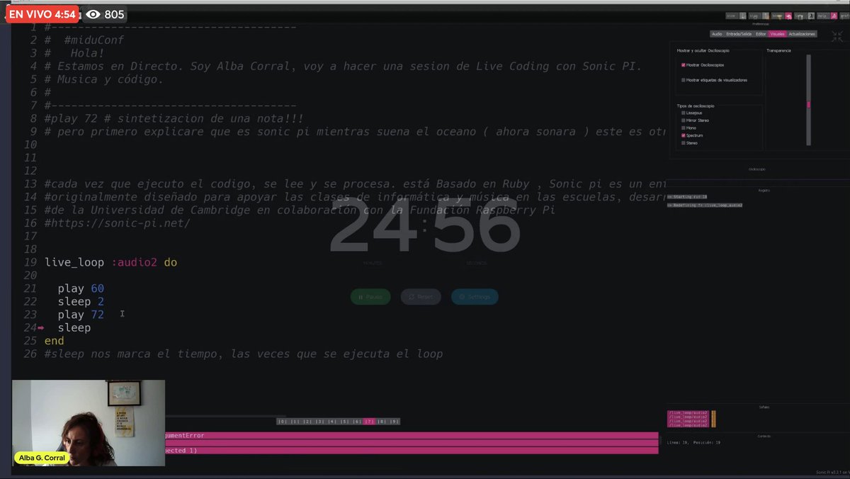 midudev's tweet photo. CUENTA ATRÁS DE LA MIDUCONF
con LIVE CODING MUSIC.

Por Alba G. Corral.

¿Quieres escuchar música programada mientras esperas el inicio de la conferencia?

¡VAMOS!
https://t.co/Wz7O5LmTpt https://t.co/UrQVIA65ez