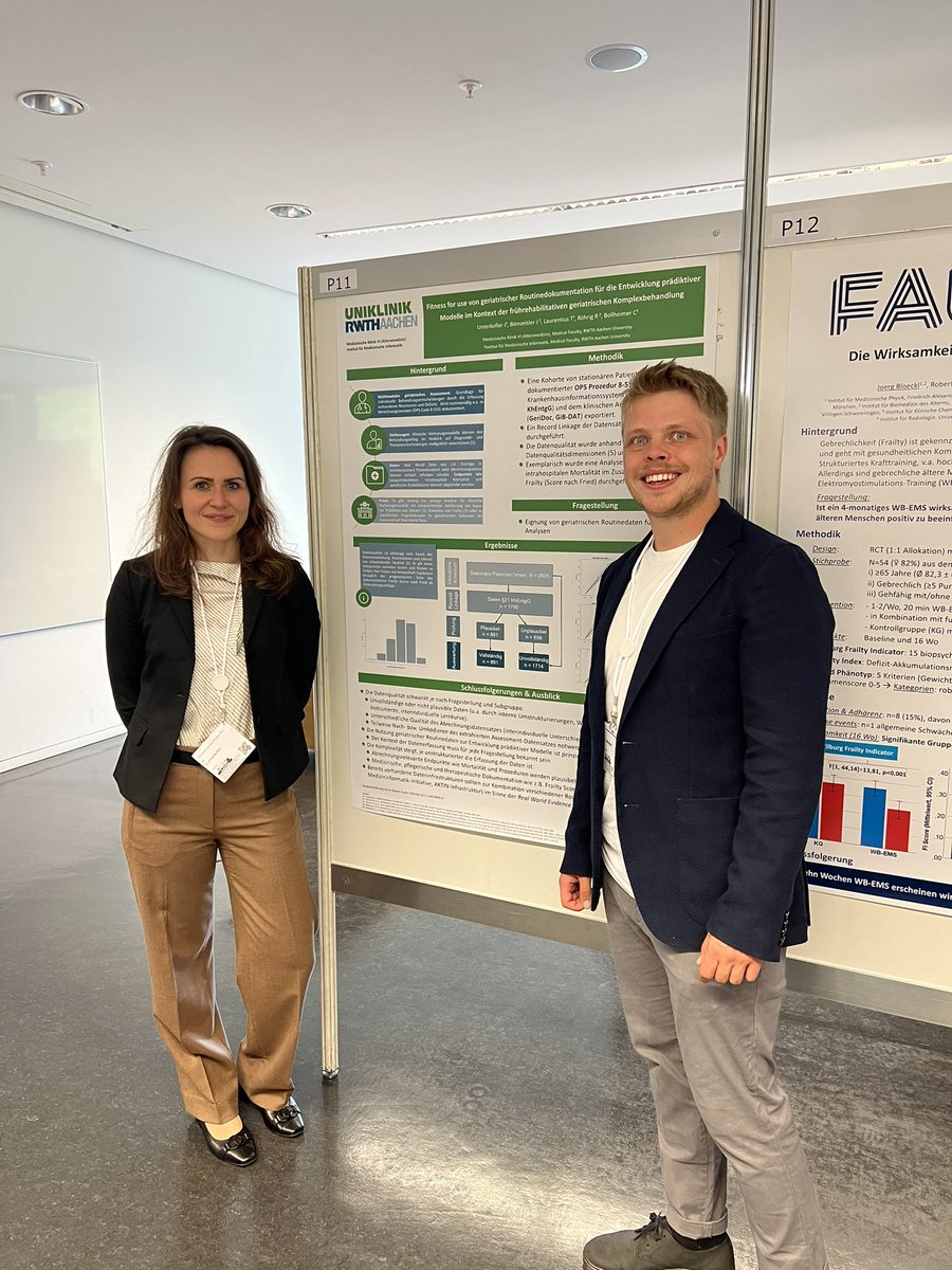 Jenny Unterkofler und <a href="/JonasBienzeislr/">Jonas Bienzeisler</a>: „Fitness for use von geriatrischer Routinedokumentation für die Entwicklung prädiktiver Modelle im Kontext der frührehabilitativen geriatrischen Komplexbehandlung“ auf dem Jahreskongress der #DGGG &amp; #DGG