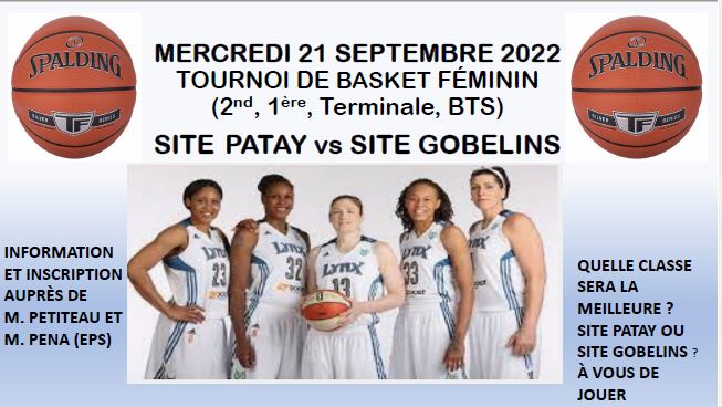 LyceeJeanLurcat's tweet photo. Dans le cadre de la journée nationale du sport scolaire du 21 septembre le
@LyceeJeanLurcat
organise un tournoi de basket féminin.
@Academie_Paris @benoit_gobin @EtienneBarraux
#generation24 https://t.co/Tj1YETynOO