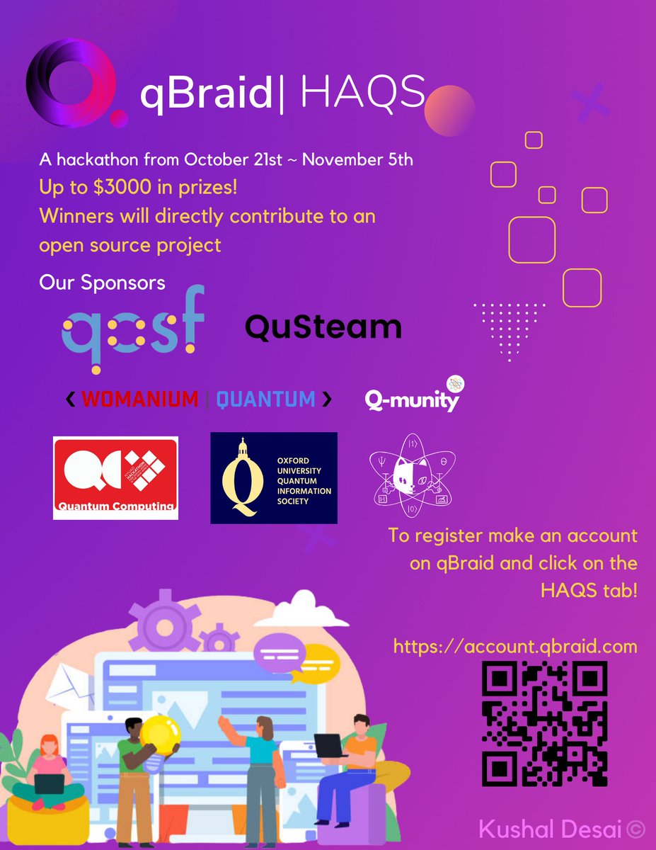 QuantUniEd's tweet photo. qBraid is doing their very own hackathon called HAQS, and we are sponsors of this great event 🐱 🚀
log into your account and register at https://t.co/7d2Q94glJz
when, October 21st ~ November 5th
#quantumhackathon #opensource #challenges #HAQS #quantumcomputing #quantum https://t.co/oLCFJcXhoF